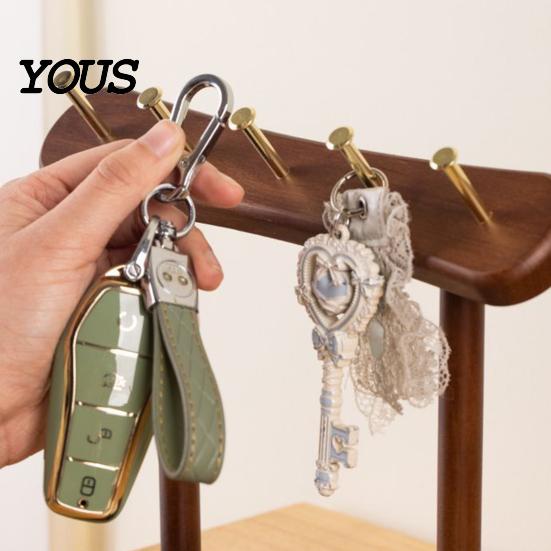 Moisture-proof Key Box Wooden Rack, with Concave Tray Prevents Rolling Design, Moisture-Proof Holder Wax Oil Finish Organizer, for Entryway
