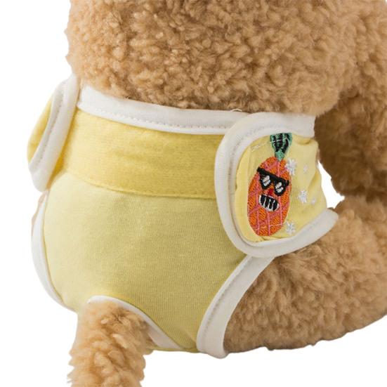 Pet Sanitary Panties Fruit Flower Embroidery Pattern Leakproof Breathable Pet Dog Diapers Pants Dog Accessories