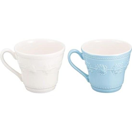 Brand official gift wrapping imported product. Wedgwood Festivity mug 350ml pair set (2 pieces) ivoryblue mugs ceramic Christmas present wedding