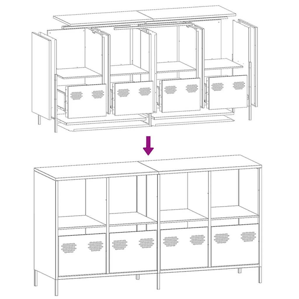 Sideboard Pink 135 x 39 x 73.5 cm Cold Rolled Steel