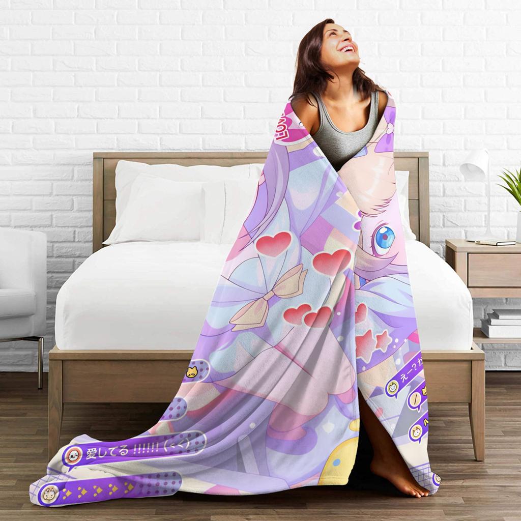 N-Needy Streamer O-Overload Kangel Blanket Soft Graphic Plush Throw Blanket For Bedroom Decorative Flannel Bedspread Bed Cover