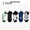 5 Pairs of Men's Summer Thin Cartoon Graffiti Trend Sports Boat Socks
