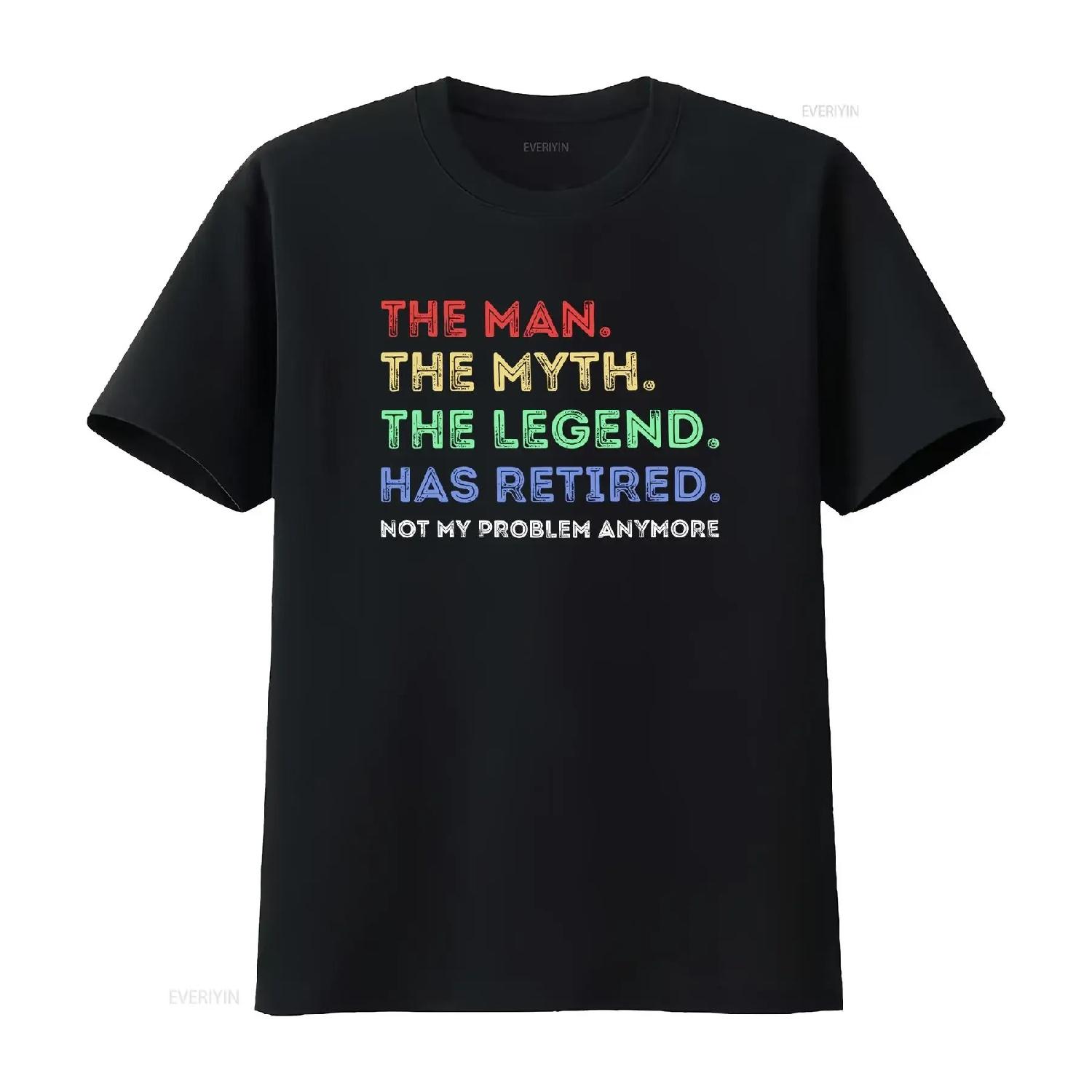 

Retirement T Shirt for men Funny s Him The Legend Retired Retiree Dad vintage Washed Top For Everyday Wear designer clothes S чёрный