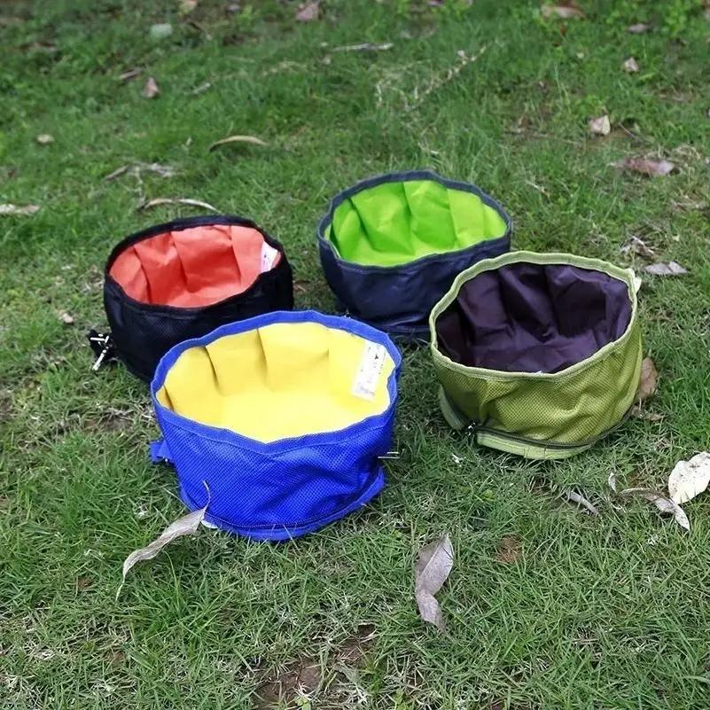 Big Volume Dog Drinking Container Foldable Dog Water Bowl Food Storage Bag Outdoor Hiking Travel Folding Pet Bowl 1100ML