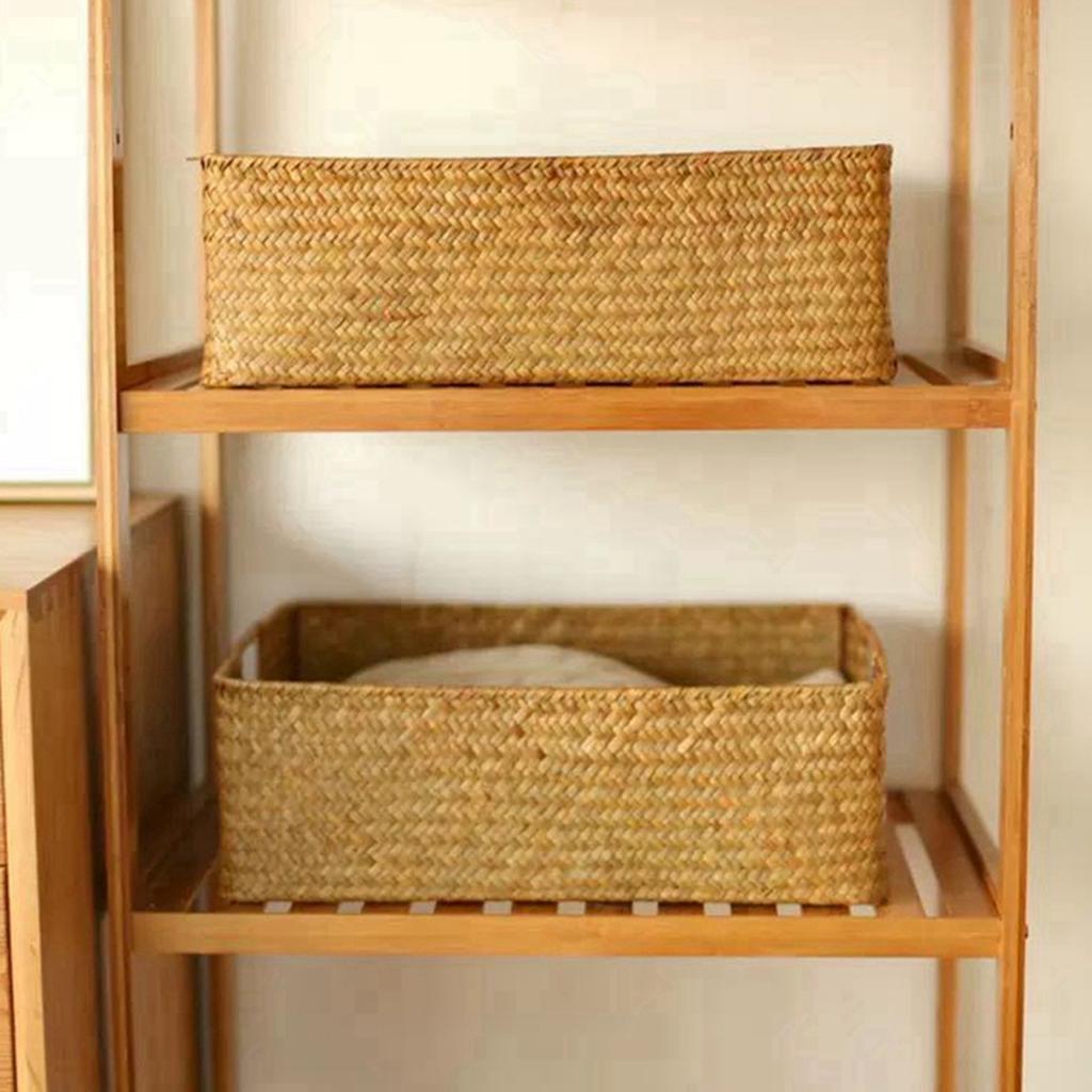 HandWoven Basket Rattan Wicker Basket Wicker Fruit Tea Snack Storage Basket Bread Picnic Basket Cosmetic Box House Ware