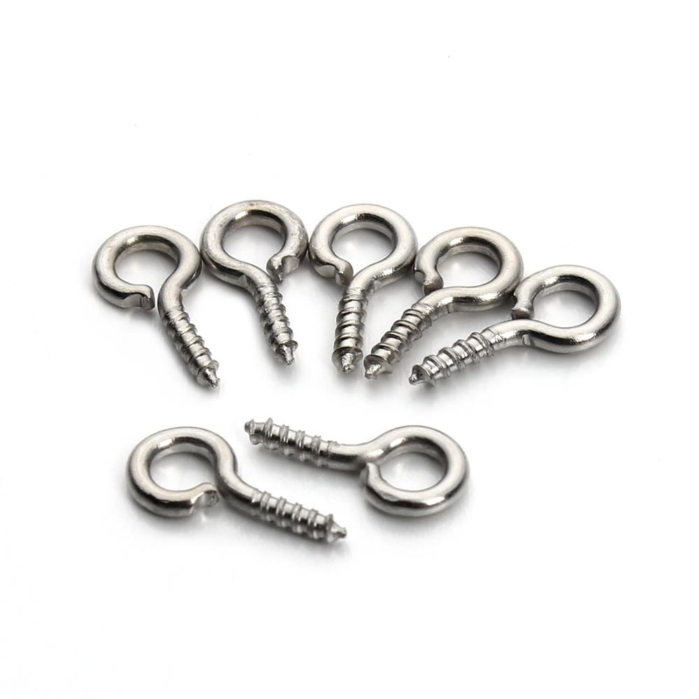 200pcs Small Tiny Mini Eye Pins Eyepins Hooks Eyelets Screw Threaded Gold Color Clasps Hooks Jewelry Findings For Making DIY
