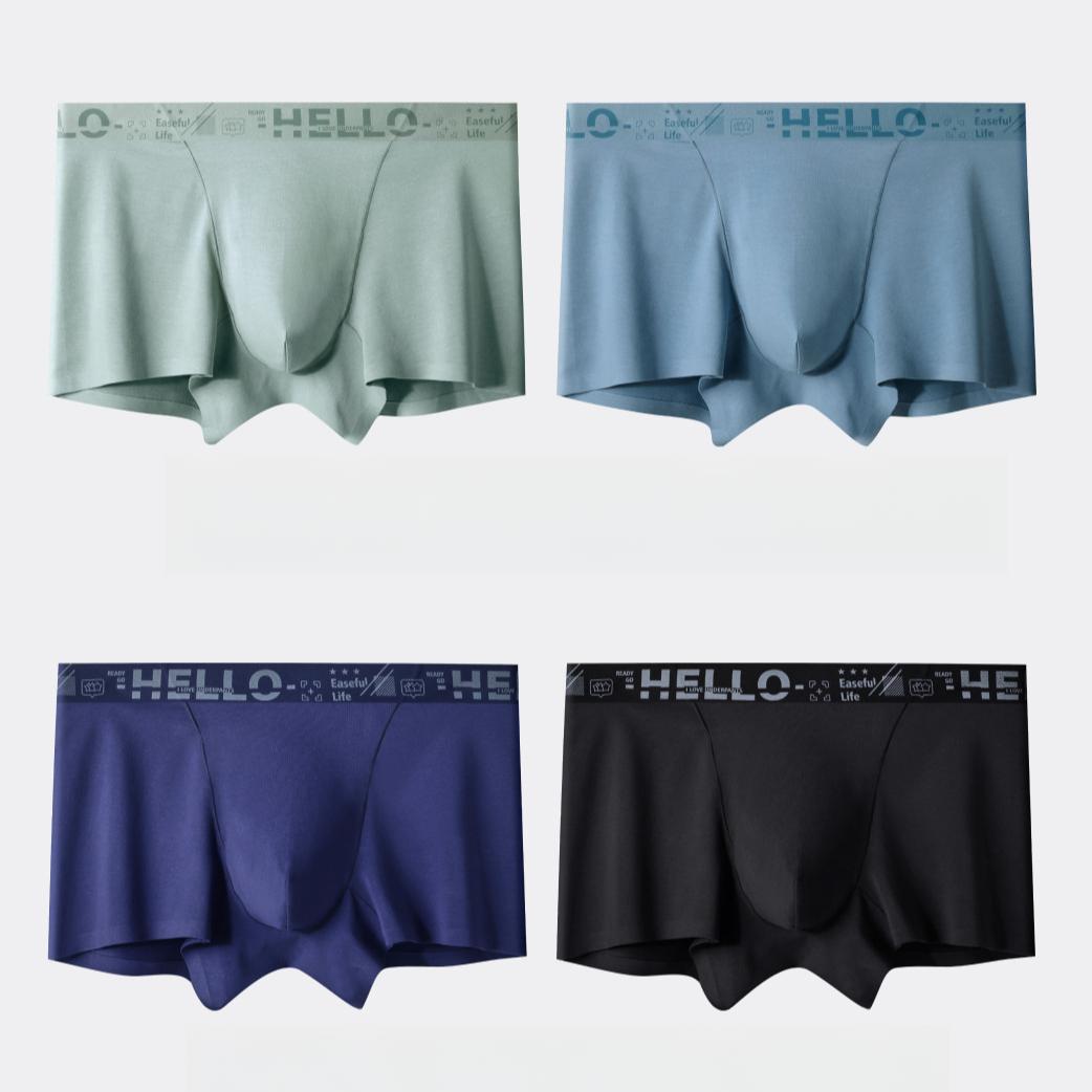 

4 шт. Мужское бесшовное нижнее белье с дышащей средней посадкой и модные подростковые боксеры 3XL