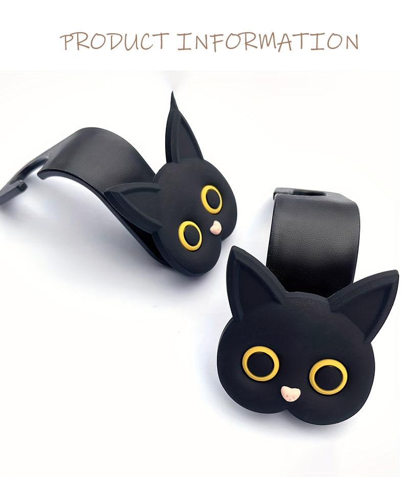 3D Katzen Cartoon Haken Auto Sitzhaken Für Kopfstütze Fahrzeug Tier Kopfstützen Haken Niedlicher Aufbewahrungshaken Für Taschen Kleiderhaken