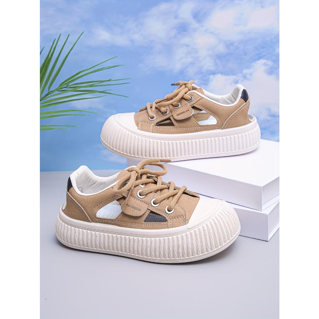 Four Season New Thick Sole Height Increasing Hollow Out Trendy Women's Shoes, White Shoes for Women