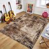 Abstract Art Area Rug – Blue, Green & Gold Modern Carpet for Living Room, Men’s Room, Kitchen or Entryway Decor