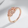 Fashion  Rose Gold Color With Natural Zircon Accessories Crystal Flower Rings For Women Vintage Wedding Jewelry