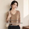 FIRS Women's 70% Merino Wool 30% Cashmere V-Neck Sweater