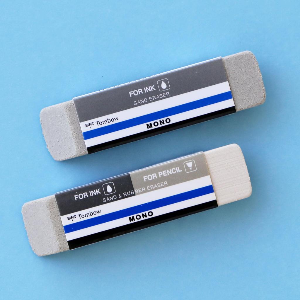 Tombow MONO Sand Rubber Ink and Pencil 40 Erasers, Compatible, Pieces, ES-510B-40P
