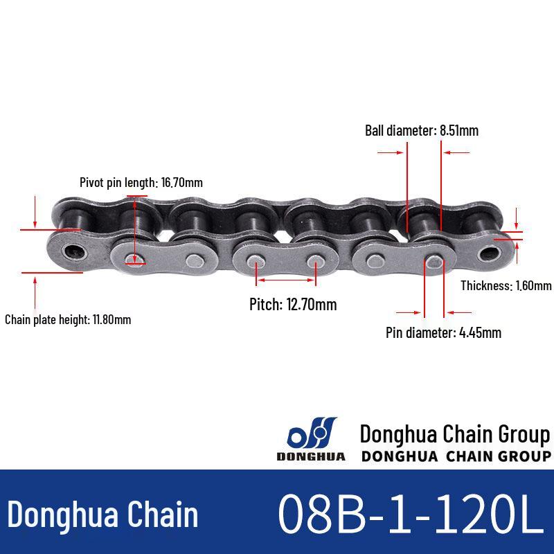 Donghua Industrial Transmission Chain: Single/Double Roller, Manganese Steel, Large Pitch Precision Roller Chain.