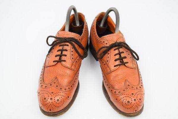 Wyprodukowano w Anglii / ARCO Obuwie Bezpieczne Skórzane Buty Wingtip z Podnoskiem Stalowym Brązowe /6 / 24.5-25.0cm/ Goodyear Welt(UŻYWANY)