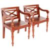 Day and Night - Day and Night Batavia Chairs 2 Units Solid Dark Brown Mahogany Wood