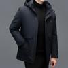 Men's Down Jacket Medium and Long Men's Casual Thickened Warm Removable Liner Middle-aged Men's Winter New Jacket
