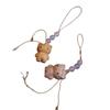 Beech Wood Cat Phone Charm & Keychain - Handmade Cute Bag Accessory