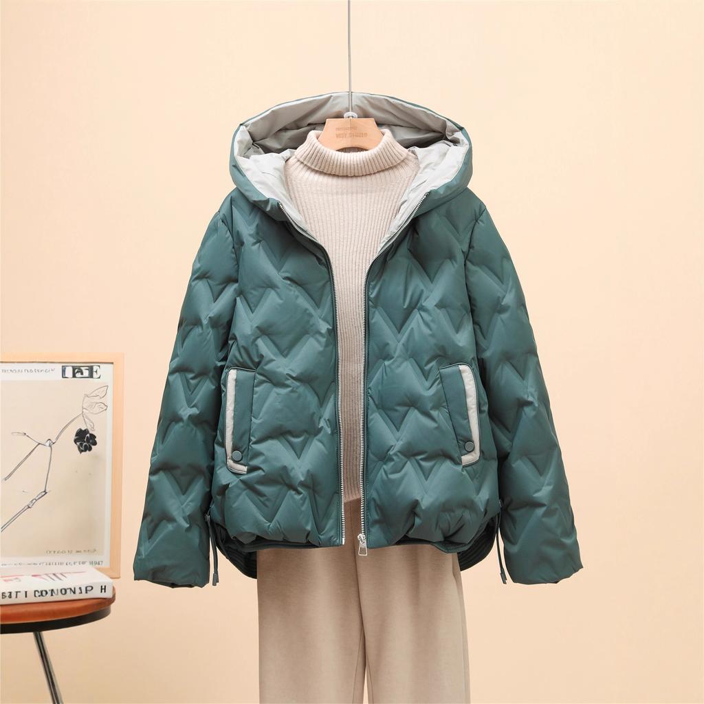 Thin literary down jacket women's short thin small winter new this year's popular coat with hat