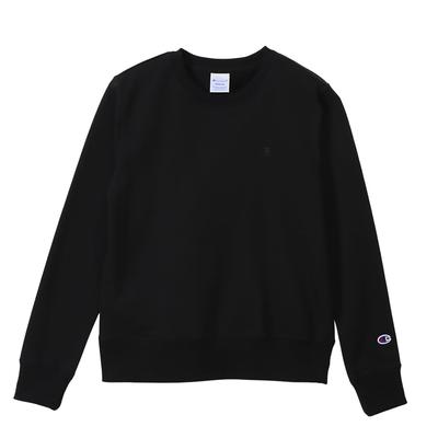Basic Crew Neck Long Embroidered Made In Women's Sweatshirt, Sleeve, Fleece, Cotton, USA, One-Point Logo, CW-Y018-090-L