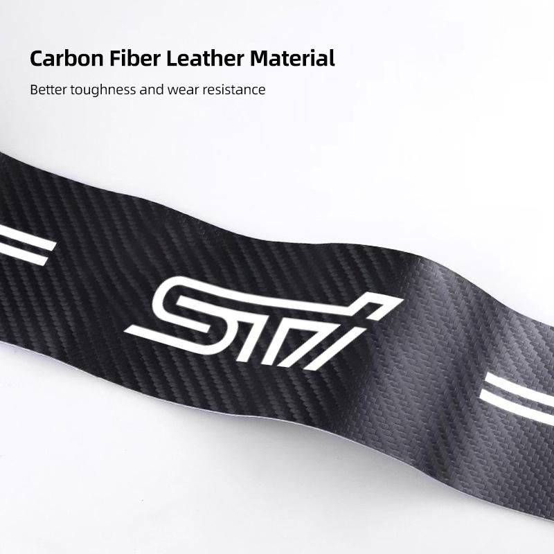 1/4/5Pcs Carbon Fiber Leather Car Door Sill Protector Strip For Subaru STI WRX Forester Impreza Legacy Outback XV BRZ Tribeca X111