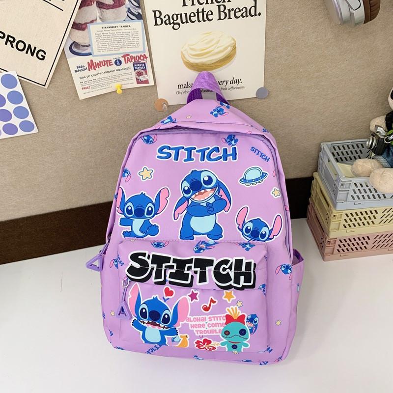 Lilo Stitch Kids Backpack With Durable Nylon For School Use And Cartoon Design