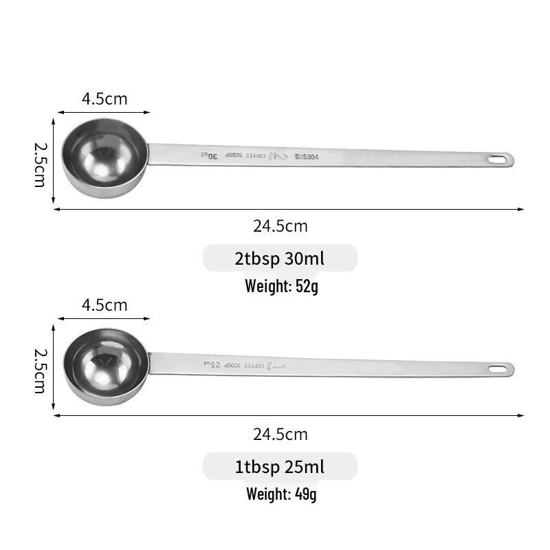 304 Edelstahl Messlöffel für Kaffee, Backen und Würzen