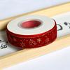 Flocked Velvet Ribbon Festive Gold Foil Printed Ribbon Christmas Velvet Ribbon Classic For Cake Packaging Wedding Event Bow