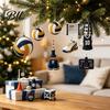 Christmas Countdown Calendar Volleyball Lover Advent 2026, 2D Acrylic Sports Themed Ornament Set, 24 Days for Xmas Tree Decor, Holiday Gifts