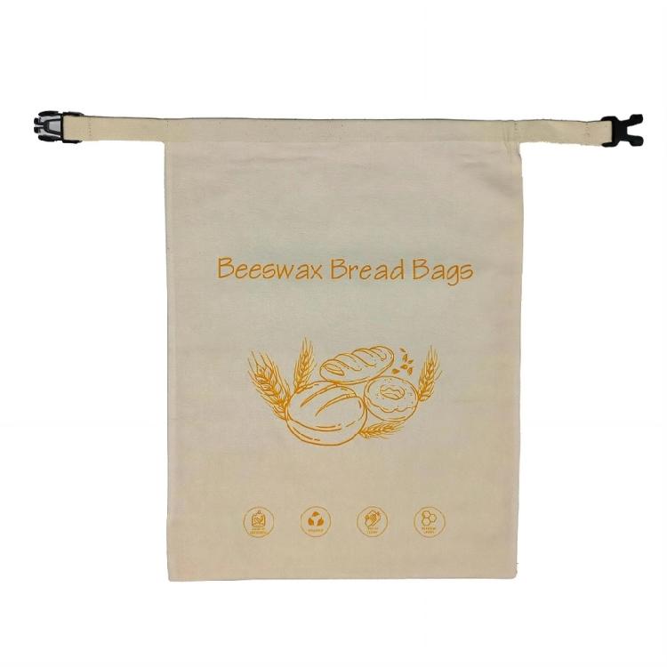

Practical Organic Bread Storage Bag with Elastic Bands and Carabiner Bees Wax Coated Sandwich Wrap Kitchen Accessory