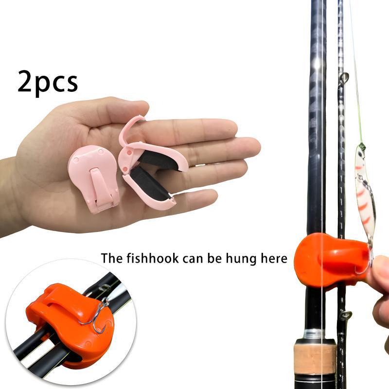 2Pcs Quick-Attach Fishing Rod Clip Tool-Free 1-Hand Holder For Freshwater Rods Storage Racks Secure Grip Tackle Organizer