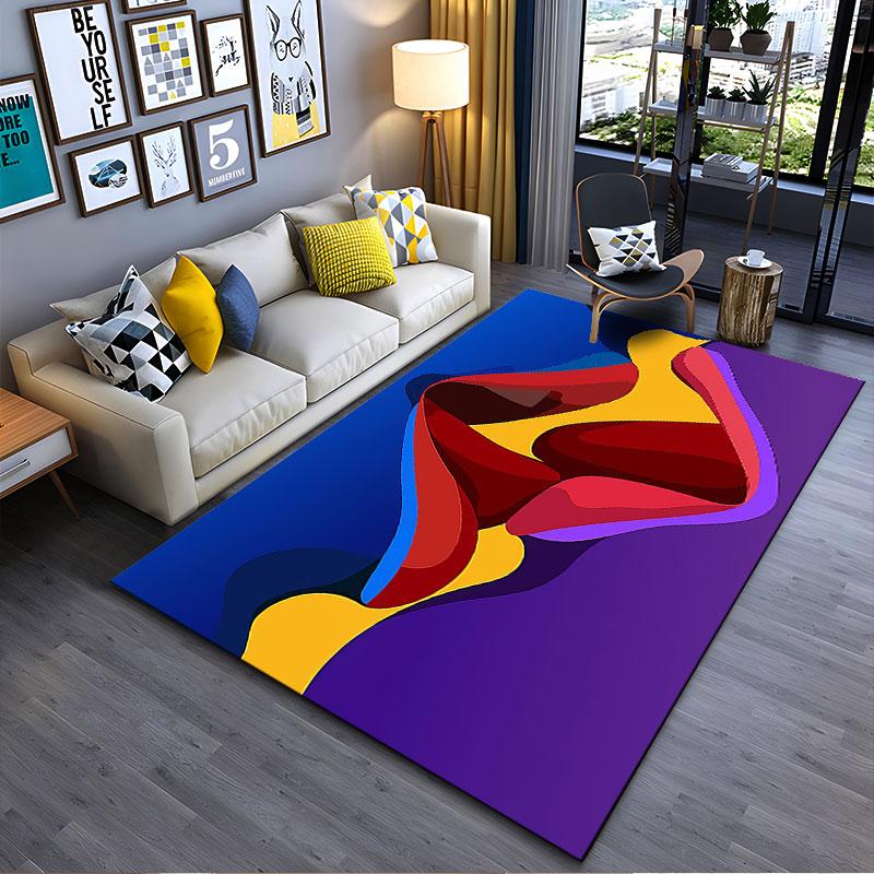 Abstract Colorful Wave Design suitable as a non-slip mat for the living room or bedroom sofa