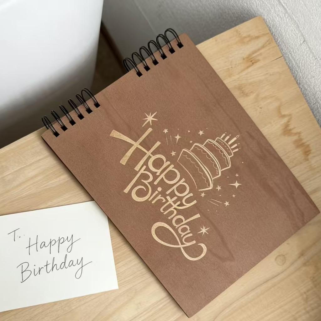 Custom Wooden Printed Wedding & Birthday Guest Signature Book