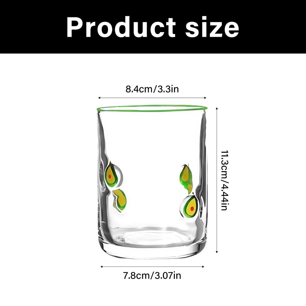 Pair Of Lemon Printed Vintage Juice Glasses Durable Glassware With 14oz Capacity Ideal For Cocktails Water Decor