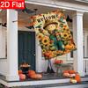 2D Flat - 2D Flat, Thanksgiving Pumpkin Flower Garden Flag - 4-28 X 40 Inch Outdoor Garden Flag, Double-Sided Home Decoration Courtyard Decoration Law