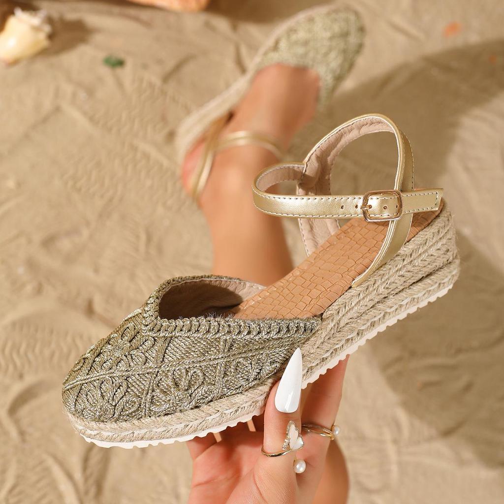 “2026 Women's Closed-Toe Hemp Rope Fisherman Sandals - Comfortable, Versatile, European & American Style”