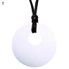 Mom Round Pendant Necklace Baby Teething Nursing Bite Chew Soft Silicone Teether Toy