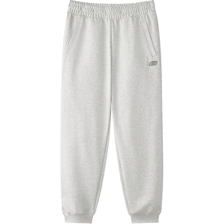 Skechers New Year Series Warm Cuffed Versatile Loose Comfortable Knitted Sports Pants Men Bottoms Light-White Gray L125M006-0248 M