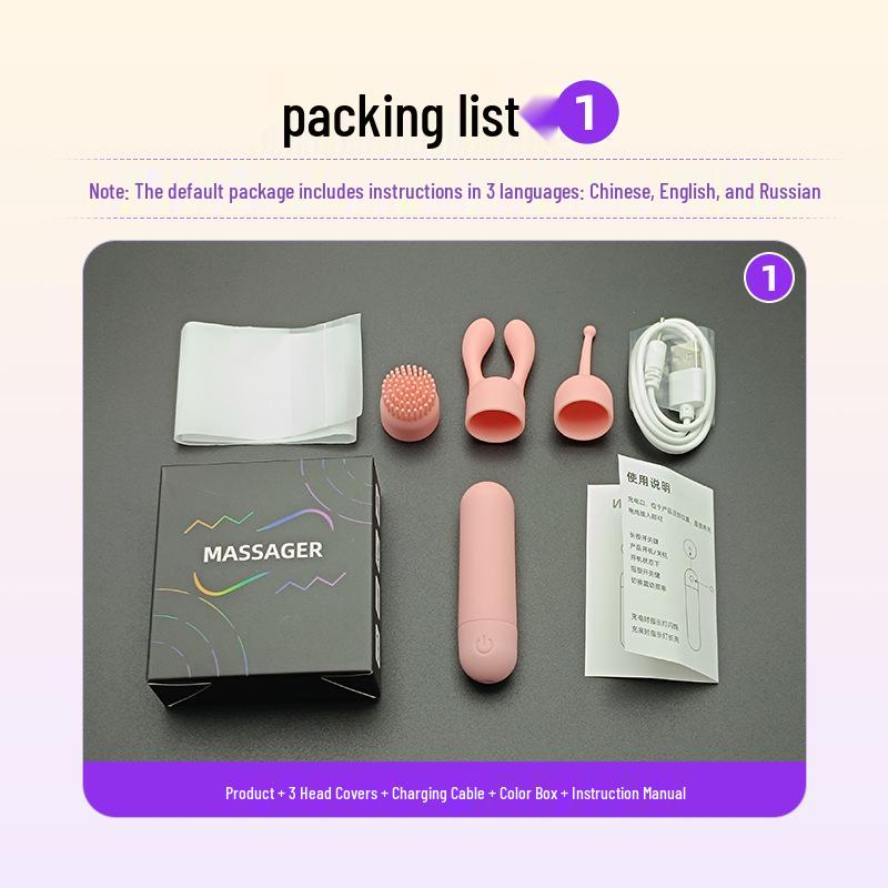Women's Mini Vibrator with 3 Unique Heads - Available in Multiple Colors