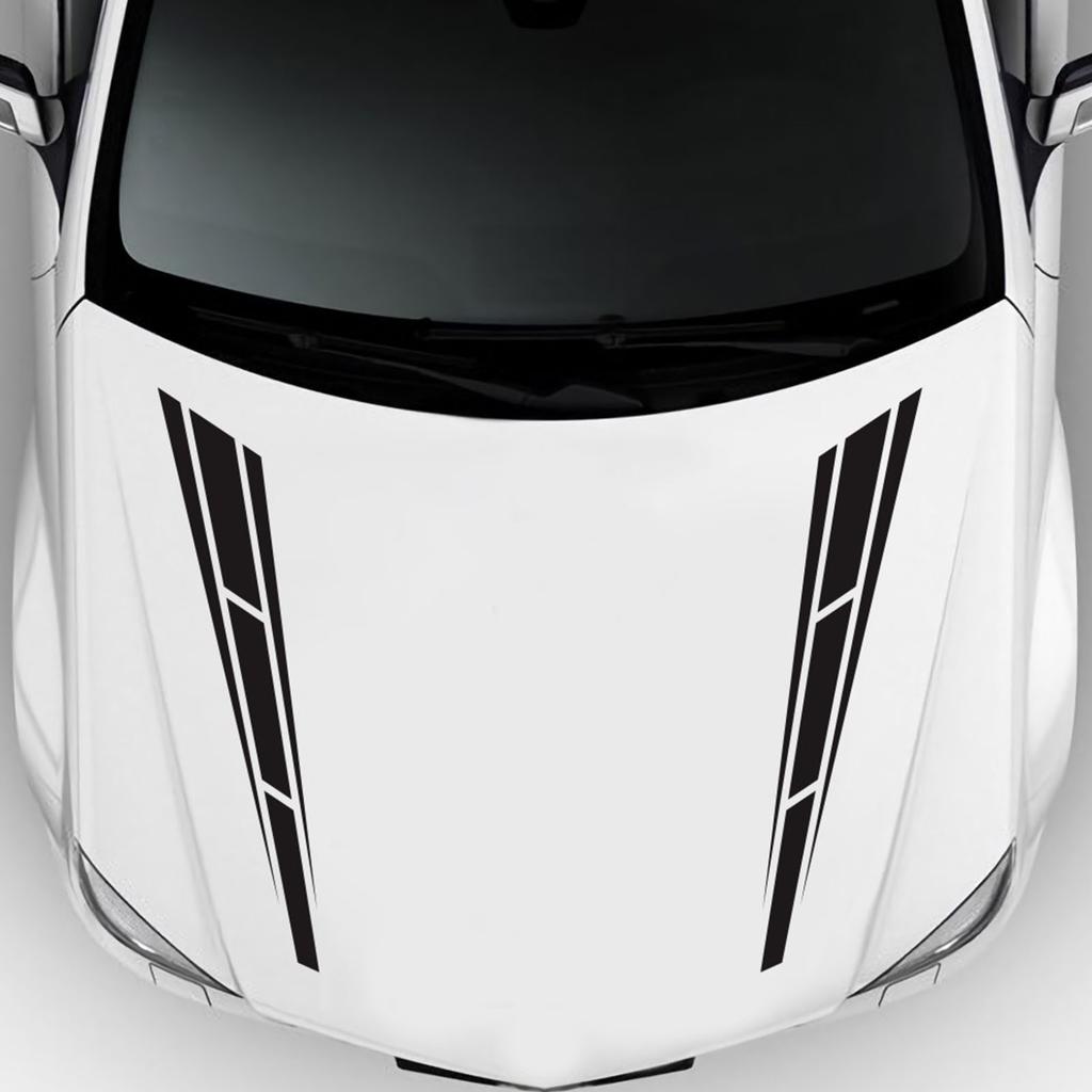 2 Piezas Pegatina Rayas Capó Coche Deportiva Calcomanía para Puerta Lateral Carrocería Coche Capó Motor para Autocaravana Yate Camión Pickup SUV