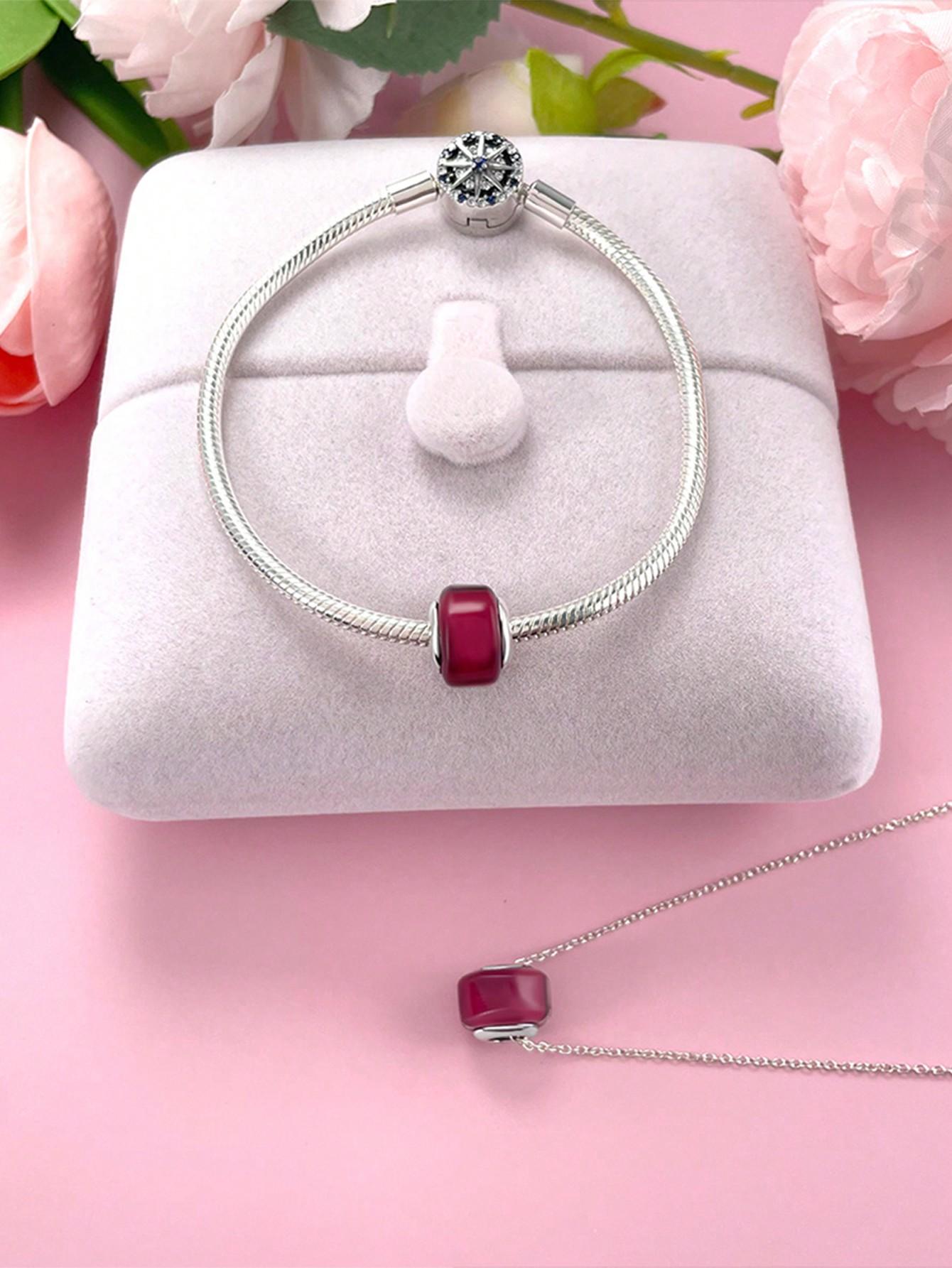 Посеребренные Оригинальные Цветные Стеклянные Бусины Подходят для Браслета Женские Украшения Подарок