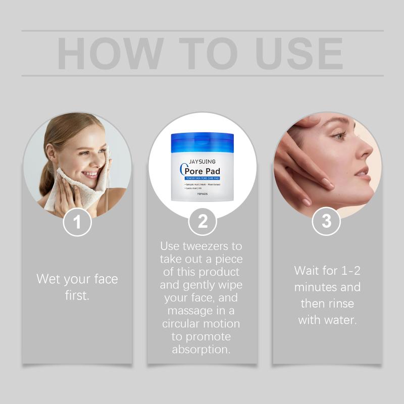 Salicylic Acid Turmeric Pore Cleansing Pads Exfoliating Oil Control Facial Blackhead Remover for Prone Skin Daily Care