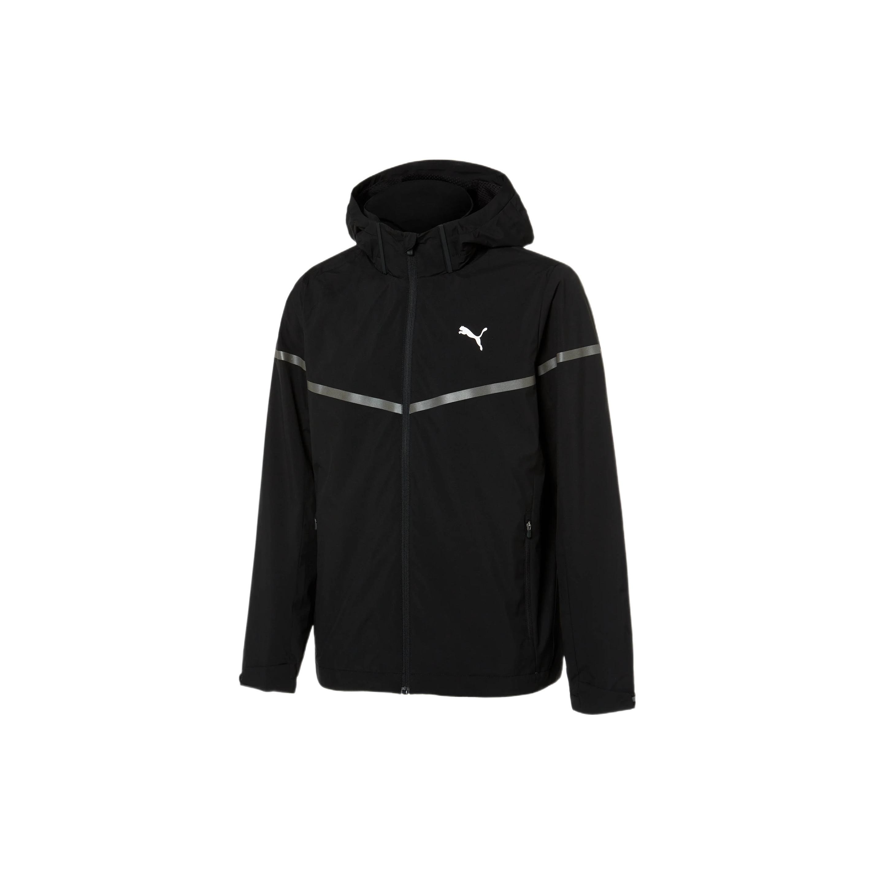Puma Logo Printed Zip-Up Hooded Casual Jacket Men jackets Black 933097-01 L
