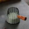 Glass Coffee Mug Mini Milk Jug Espresso Cup Cooker Tea Pot Coffee Maker Jar Wood Handle Measuring Tools Kitchen Home Accessories