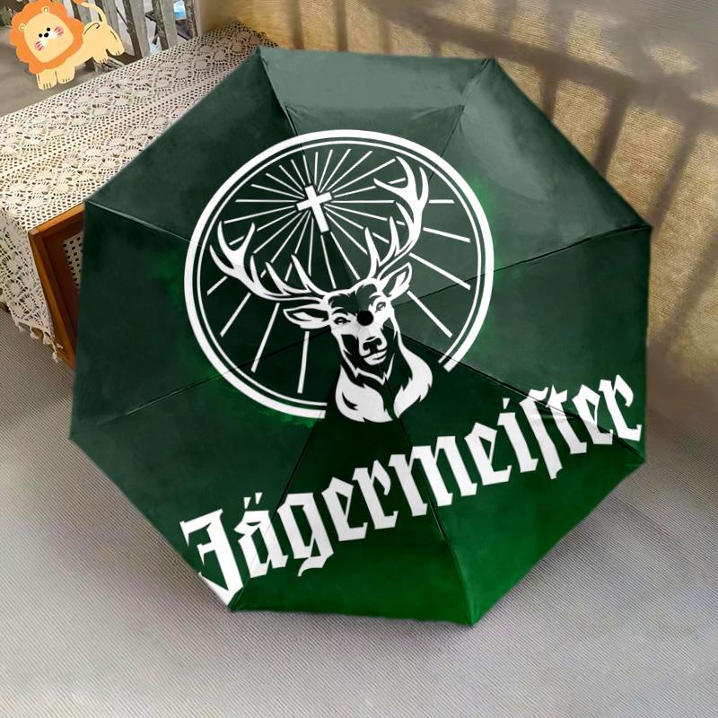 Jägermeister Emblem Glow Folding Umbrella Durable Suitable for All Seasons Outdoor Umbrella Travel