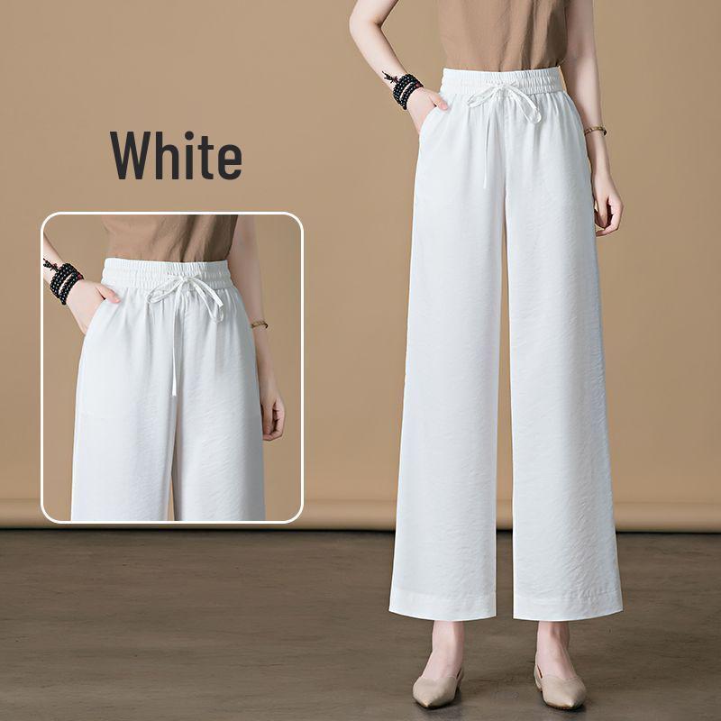 Women's High-Waisted Wide-Leg Cotton Linen Summer Pants