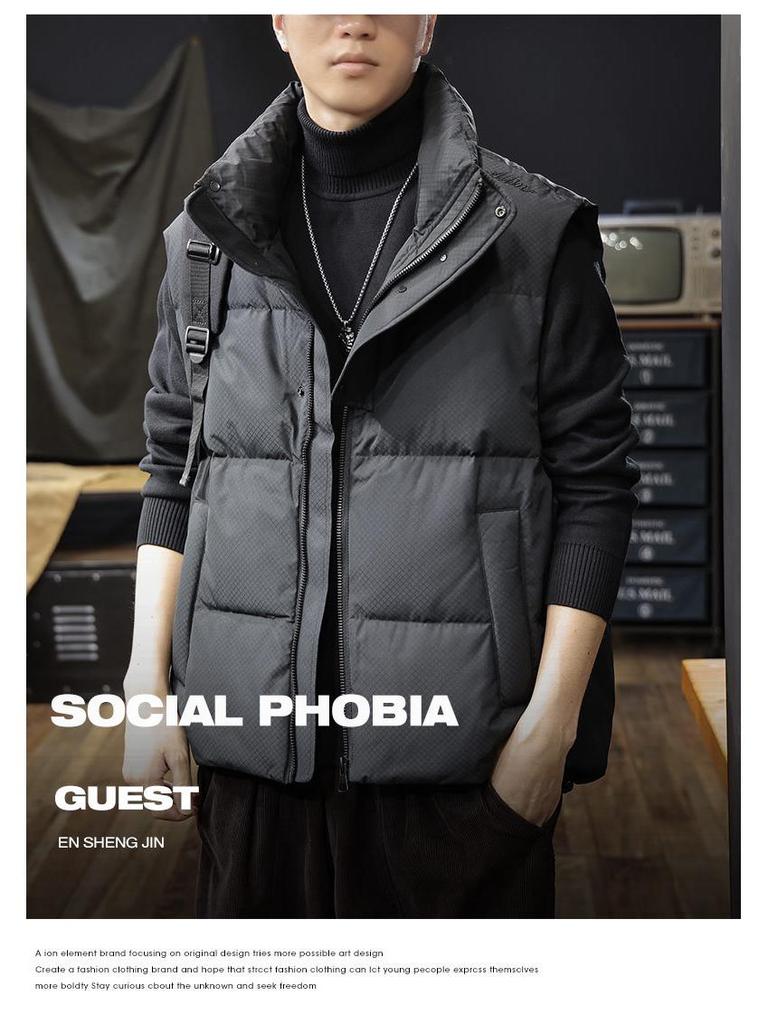 Men's 2025 American Style High Loft Down Vest - Thickened and Fluffy for Winter Warmth