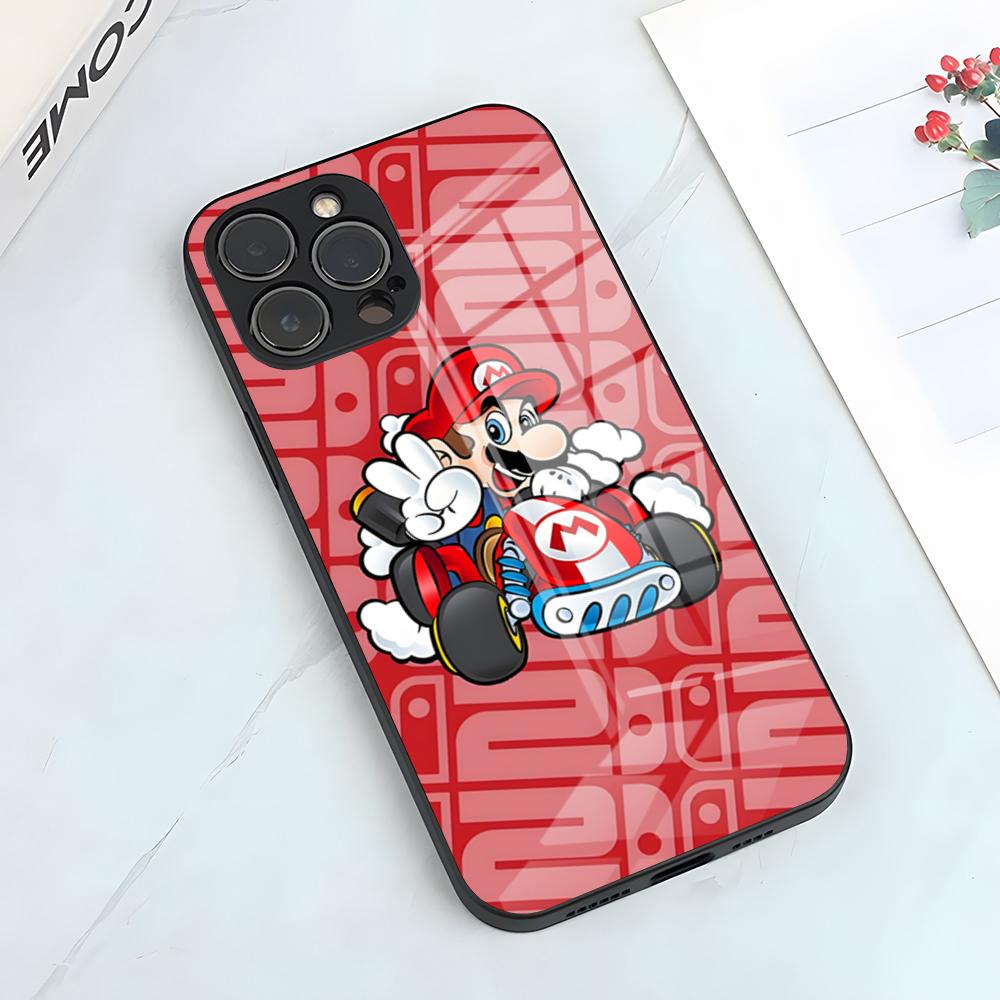 Game Super Mario Phone Case For IPhone 17 Pro Max 15 Pro 16 14 Plus 12 13 Mini 11 Pro Shockproof Glass Cover