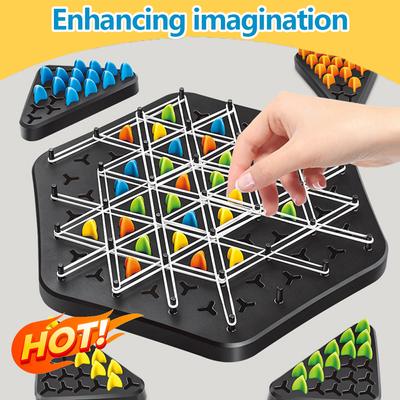 Geometrie Kette Schach Puzzle Dreieck Schach Desktop Spiel Gummiband Training Familie Interaktion Übung Denken Spielzeug Geschenke Neue