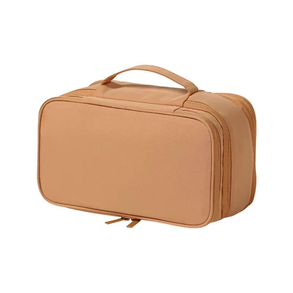 

Multi-layer Bra Storage Bag Dustproof Thick Portable Socks Pouch with Handle Double-Sided Travel Underwear Organizer коричневый